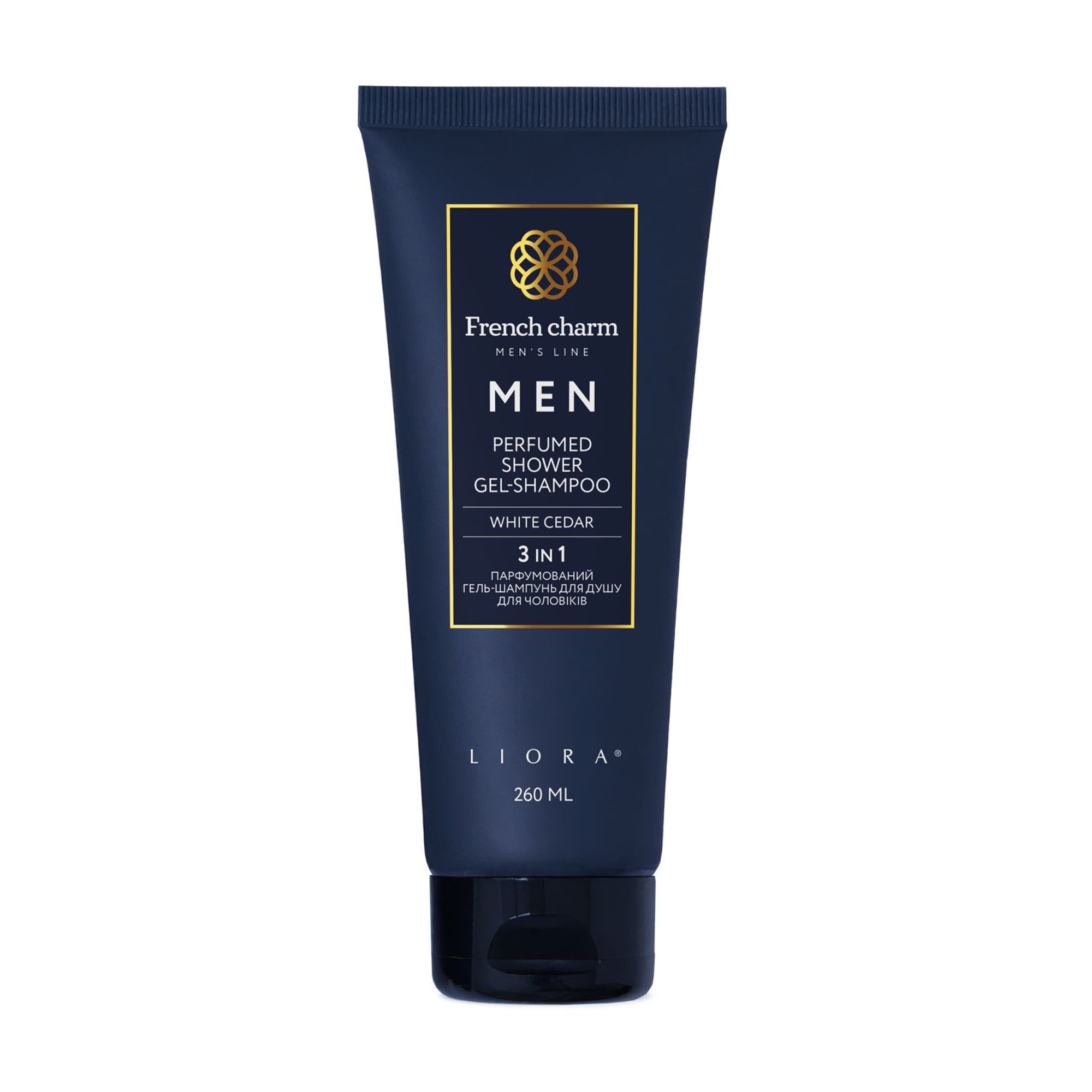 Парфумований гель-шампунь для душу 3 в 1 Liora French Charm Men Perfumed Shower Gel-Shampoo White Cedar чоловічий, 260 мл